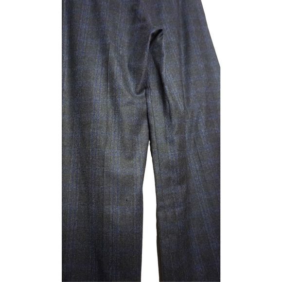 Theory Wool Gray Brim Plaid Wide Leg Pleated Dress Pants Size 2 Women's - Picture 5 of 8
